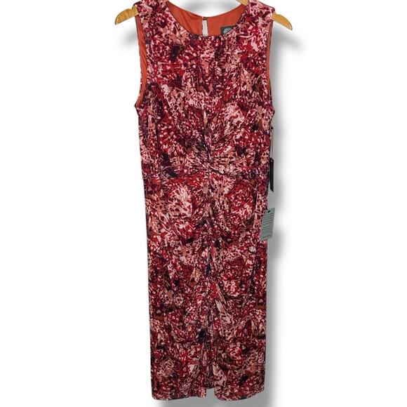 Vince Camuto Dress NWT Size 14 Elegant Ombre Mesh Line Midi Keyhole Neckline - Picture 2 of 8